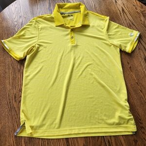 Adidas Vibrant Yellow Polo Shirt Sz L